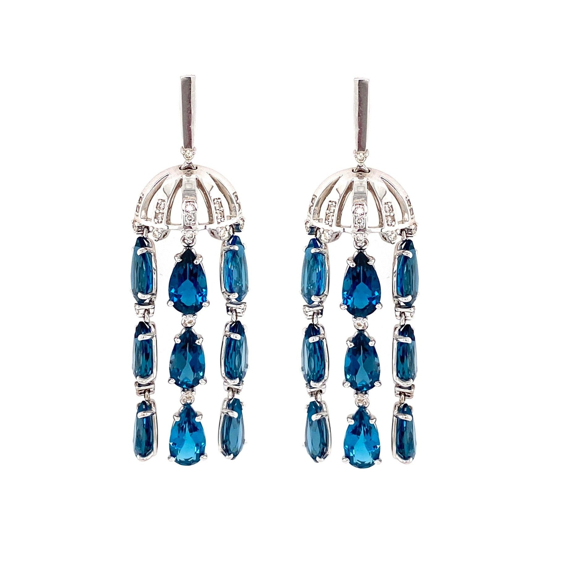 18K London Blue Topaz Earrings