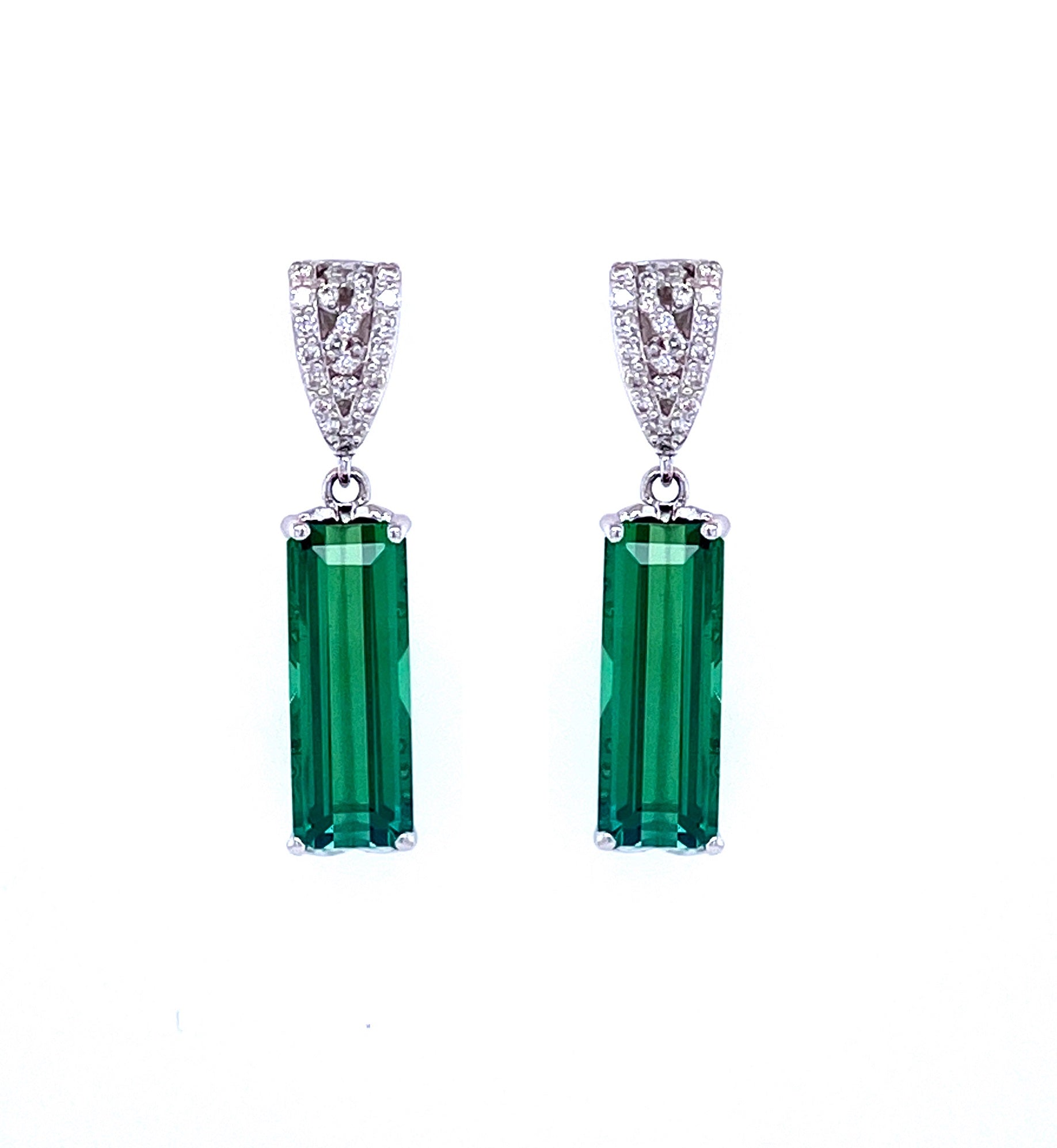 18K Green Tourmaline Earrings