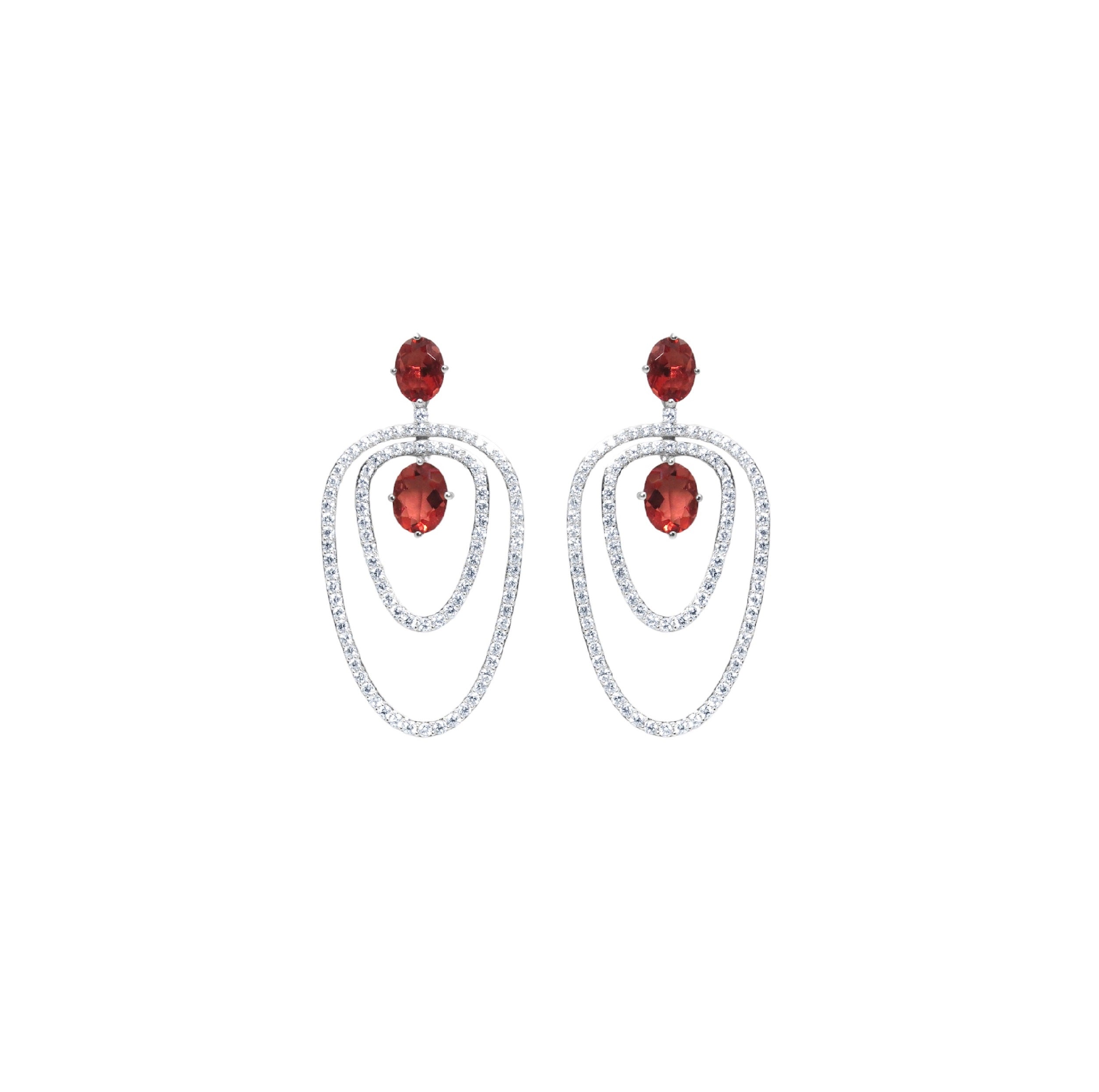 18K Red Fluorite Earrings
