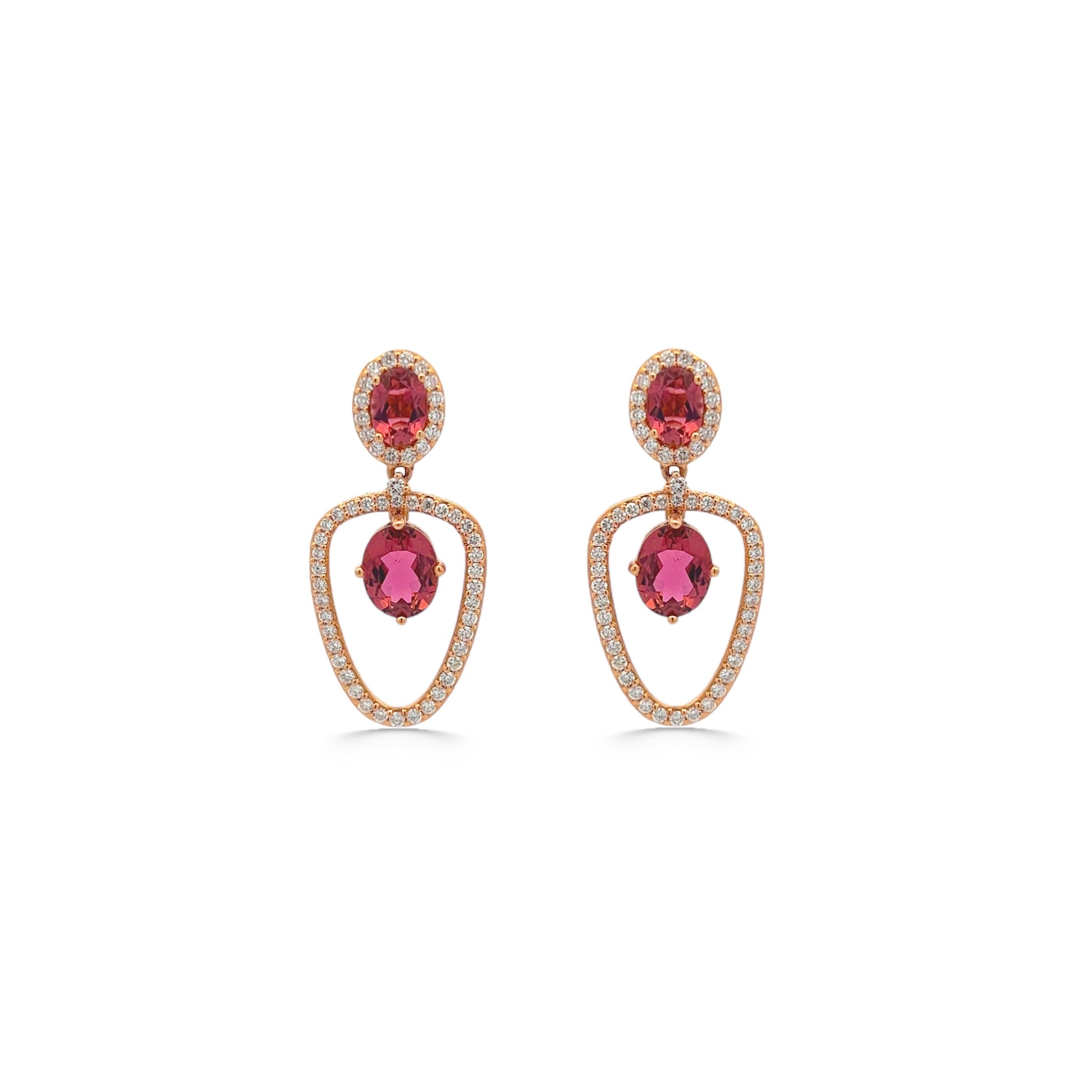 18K Peach Tourmaline Earrings