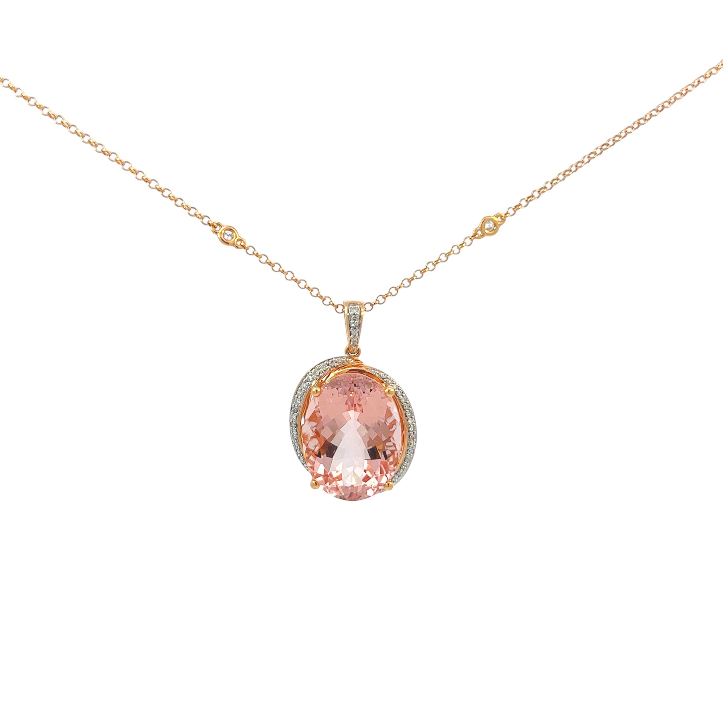 18K Morganite Pendant