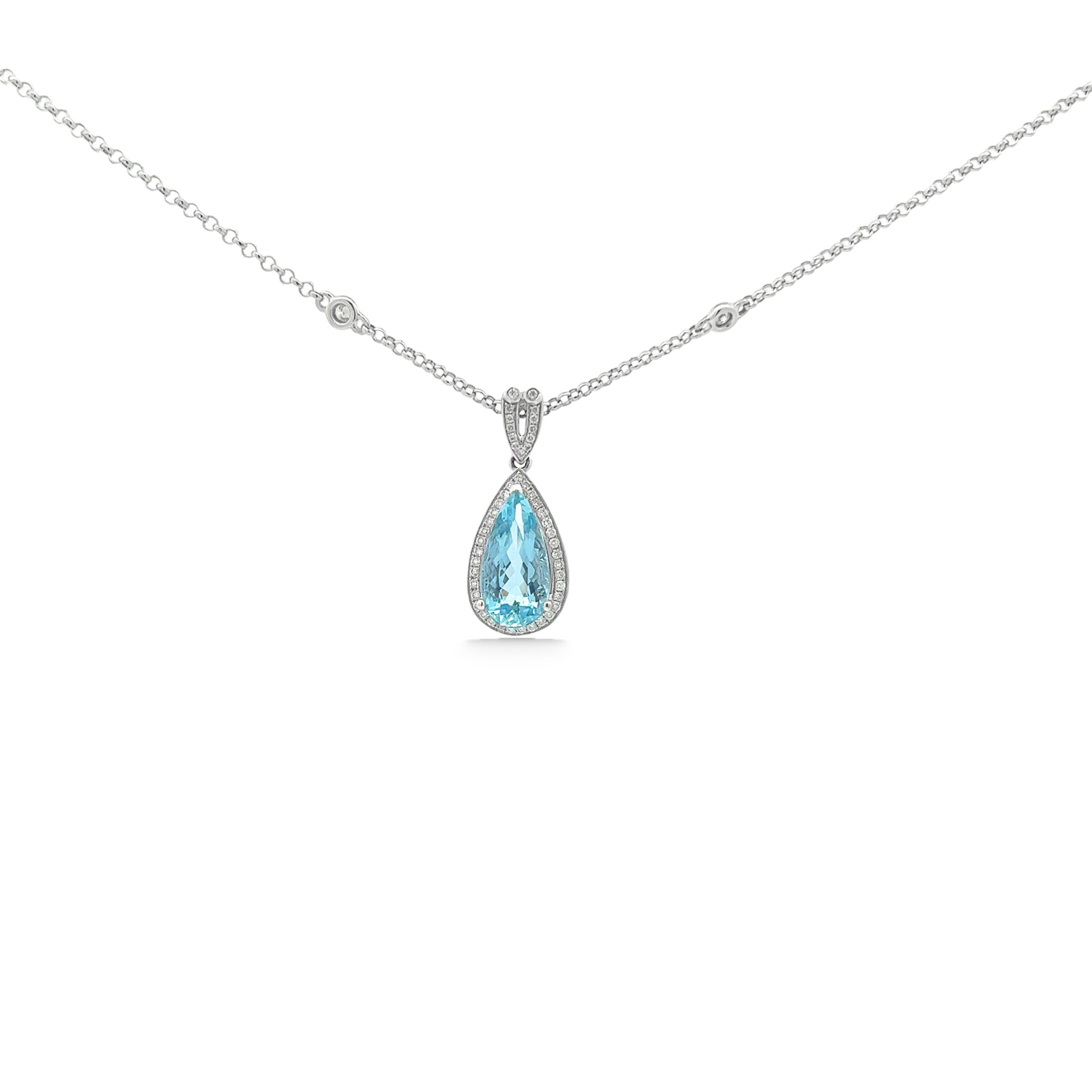 18K Aquamarine Pendant