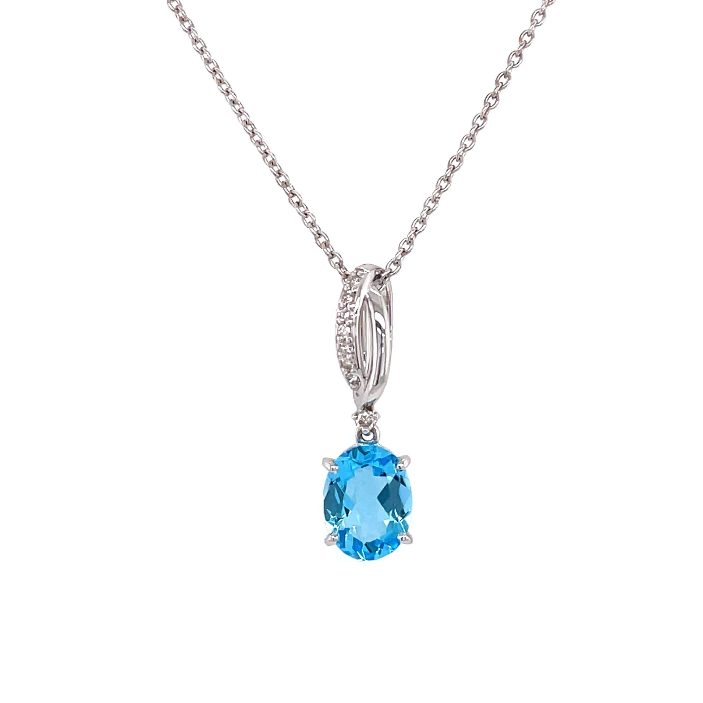 18K Blue Topaz Pendant