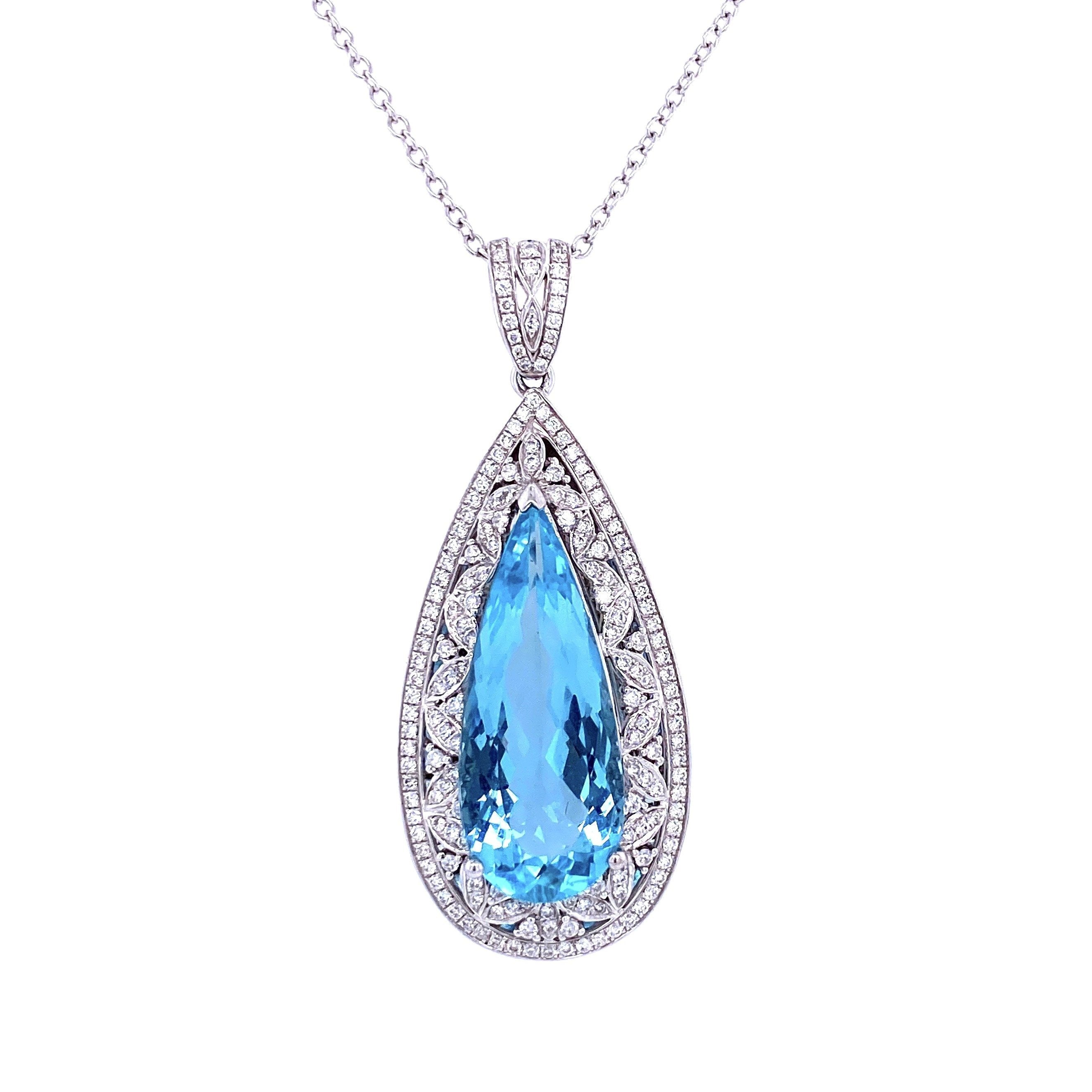 18K Aquamarine Pendant