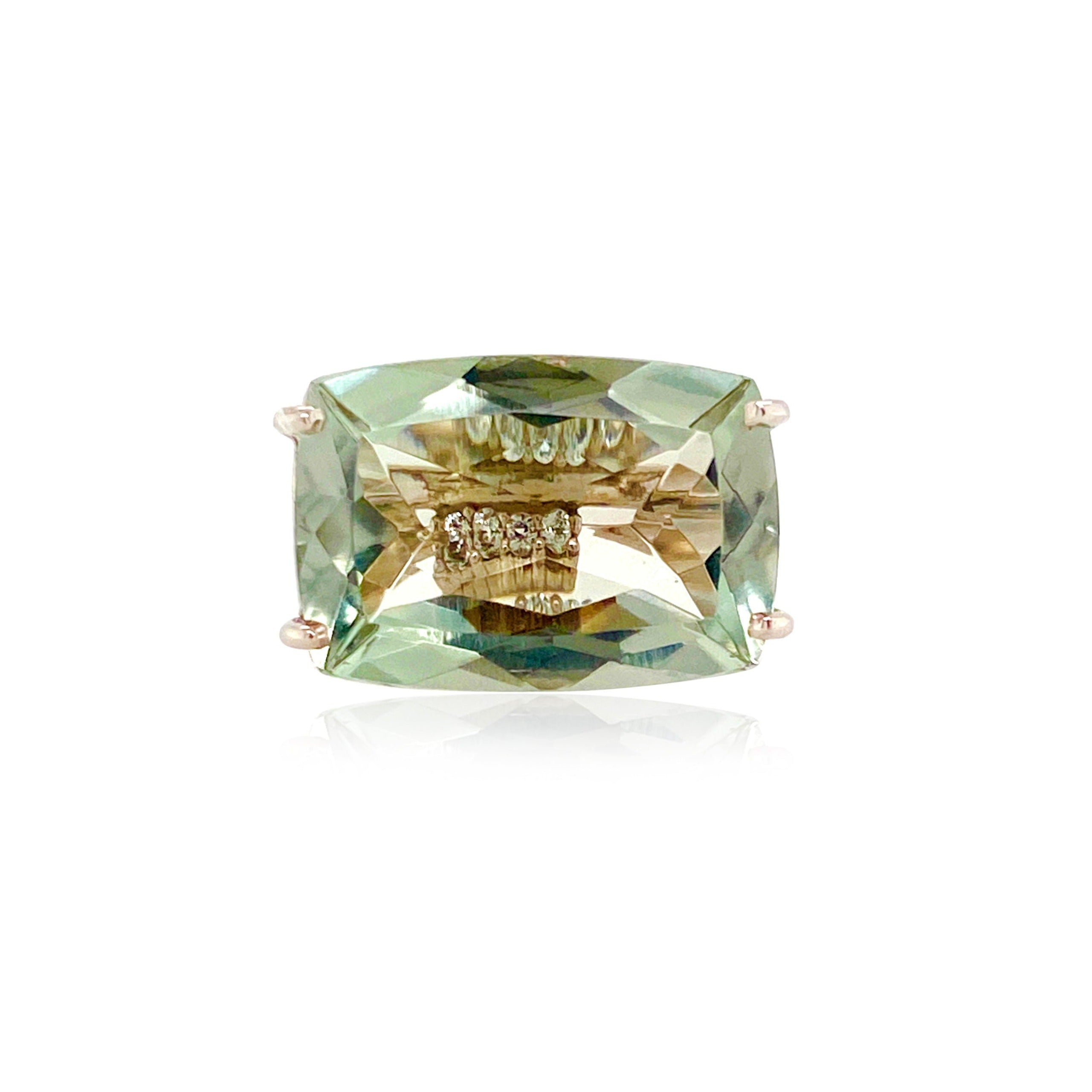 TRANSPARENZA Ring (1052) - Prasiolite / SS