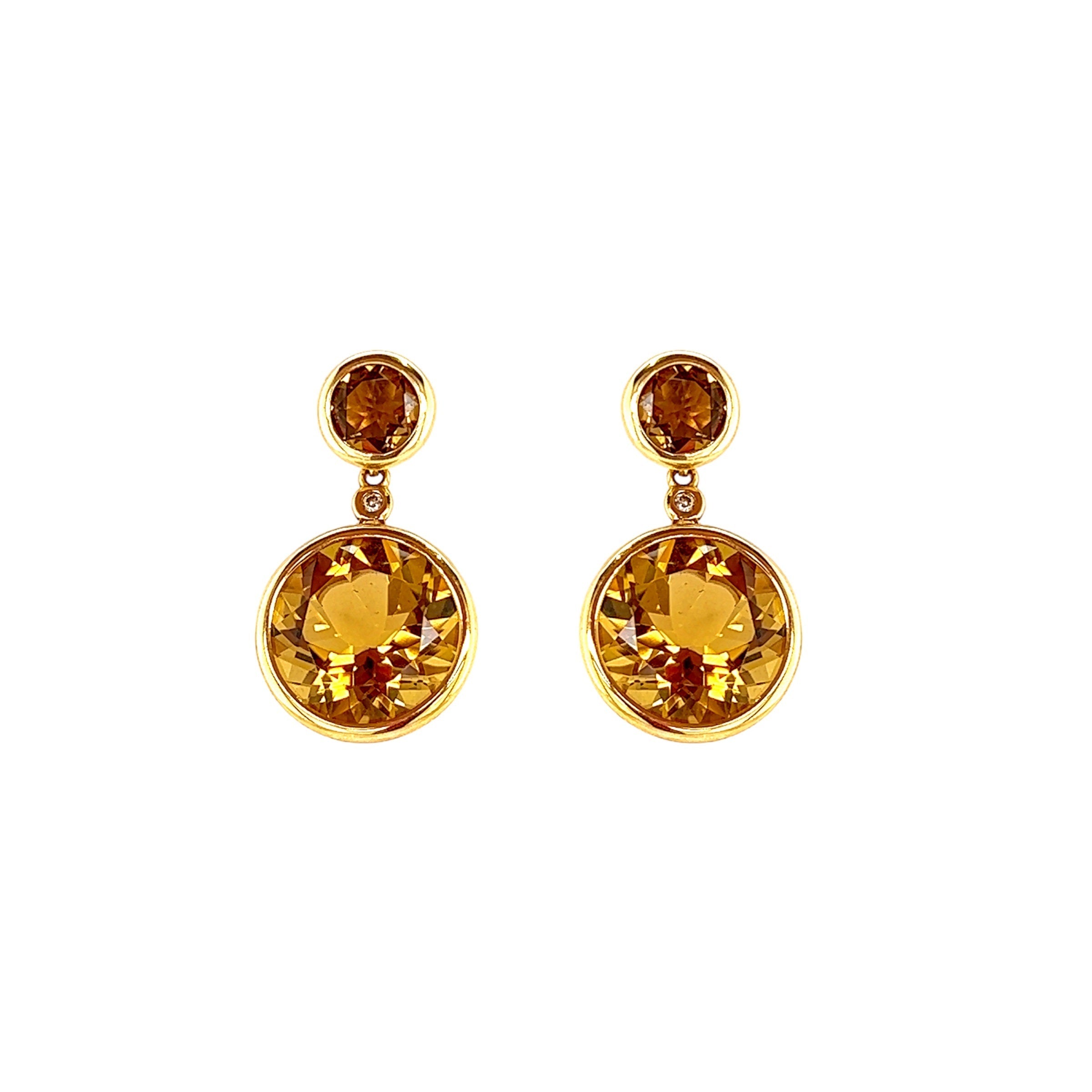 18K SIGNATURE Earrings (1287) - Champagne Citrine / YG