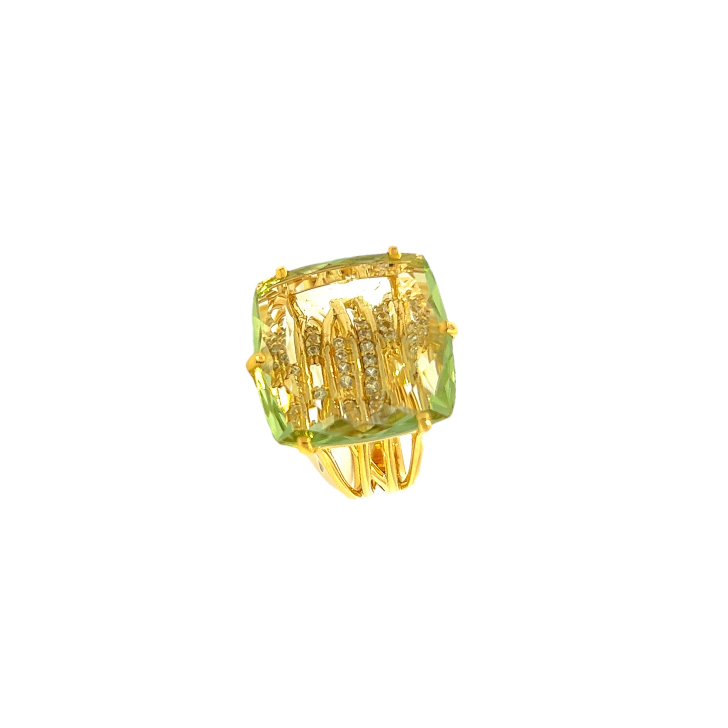 TRANSPARENZA Ring (1052) - Prasiolite / YG