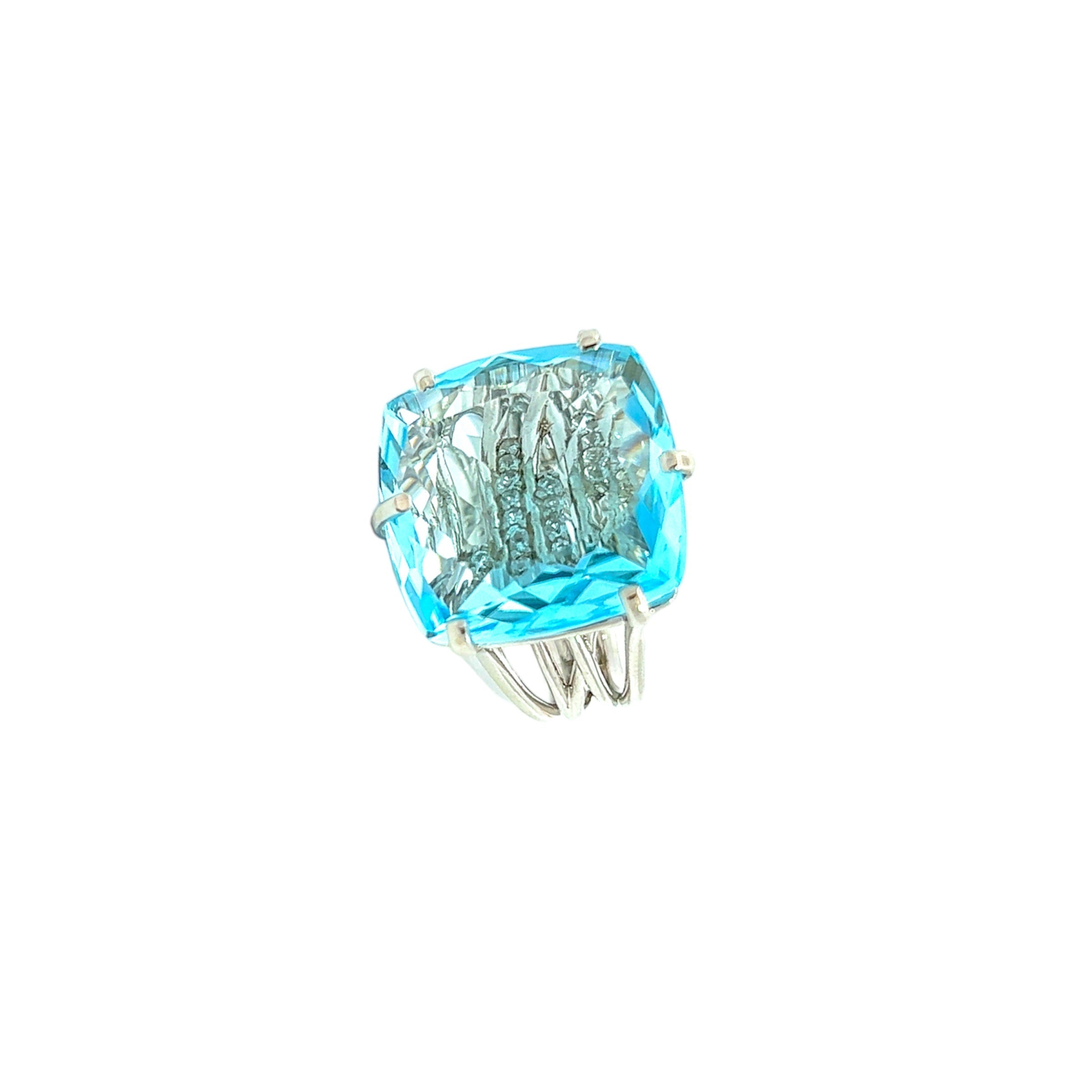 TRANSPARENZA Ring (1052) - Blue Topaz / SS