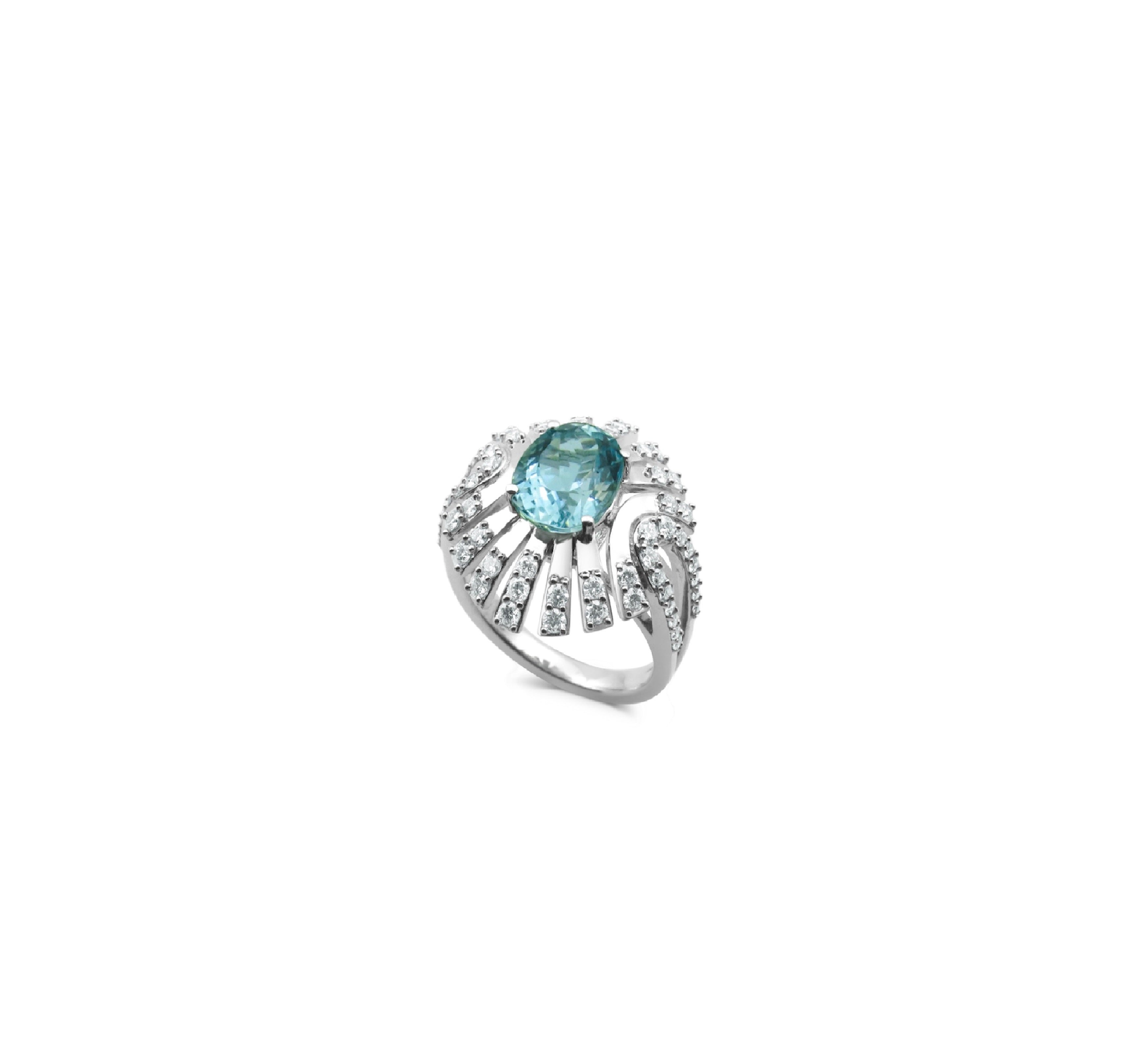 18K Aquamarine Ring