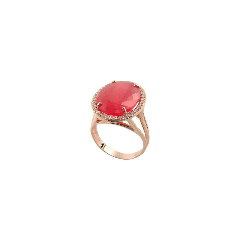 18K Rhodochrosite Ring