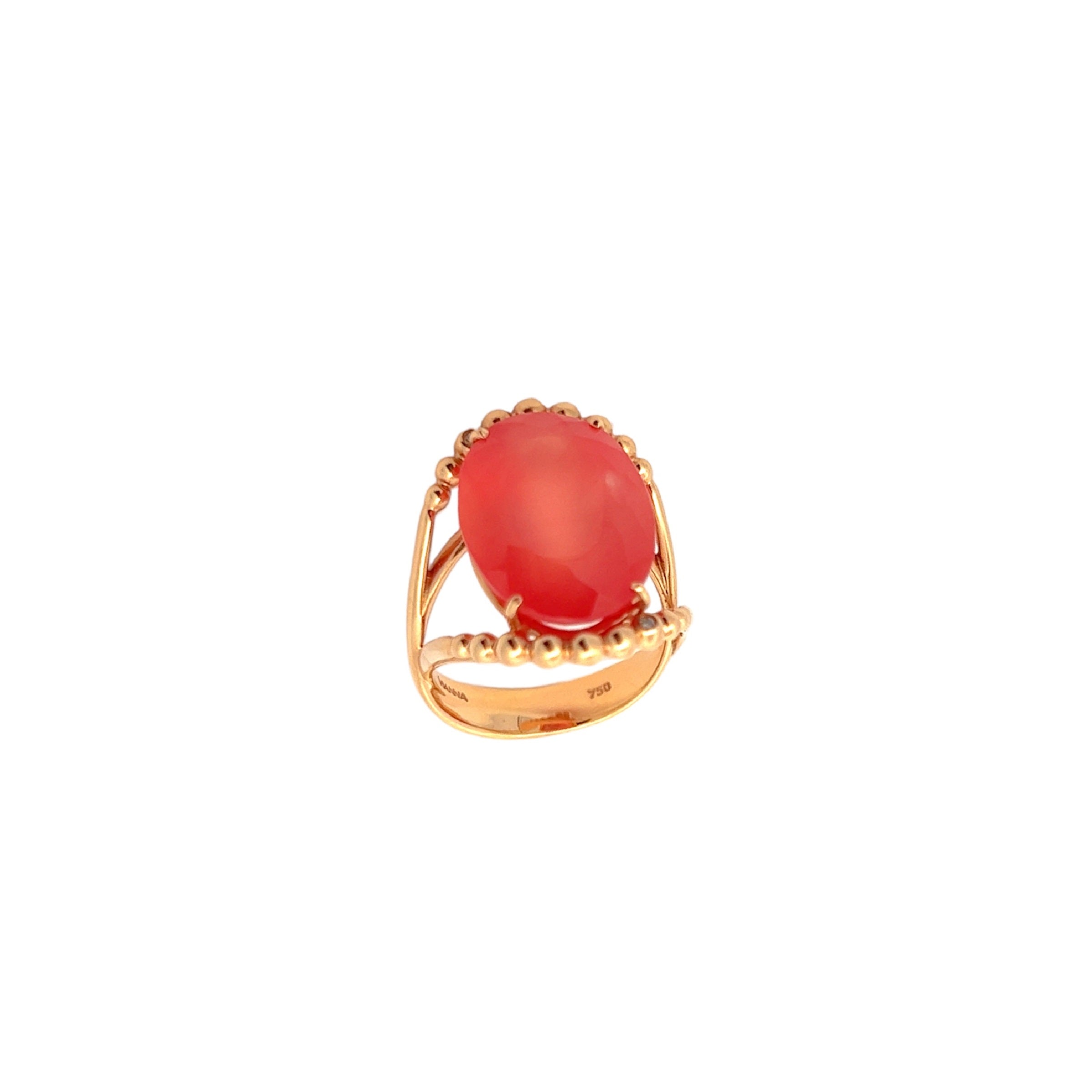 18K Rhodochrosite Ring