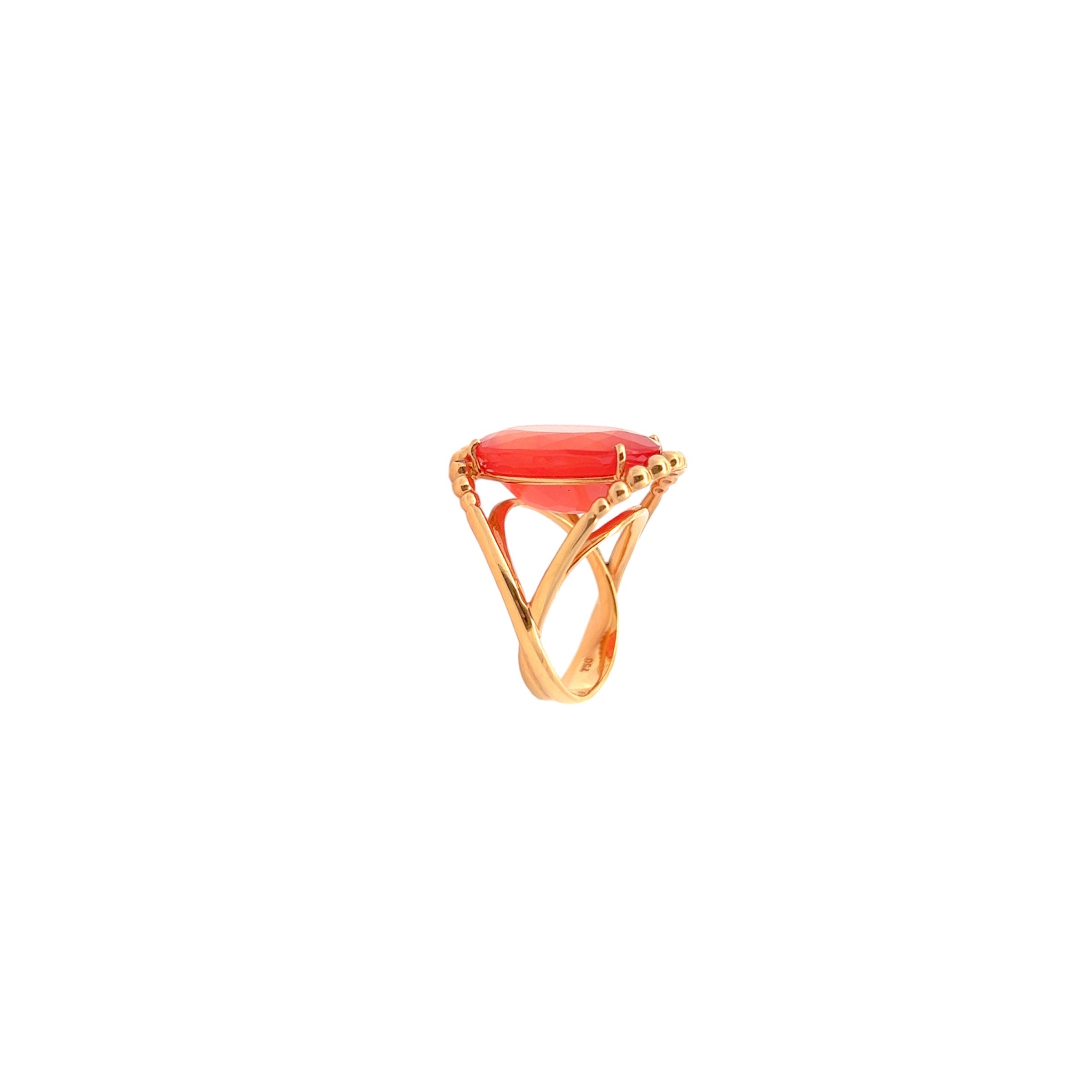 18K Rhodochrosite Ring