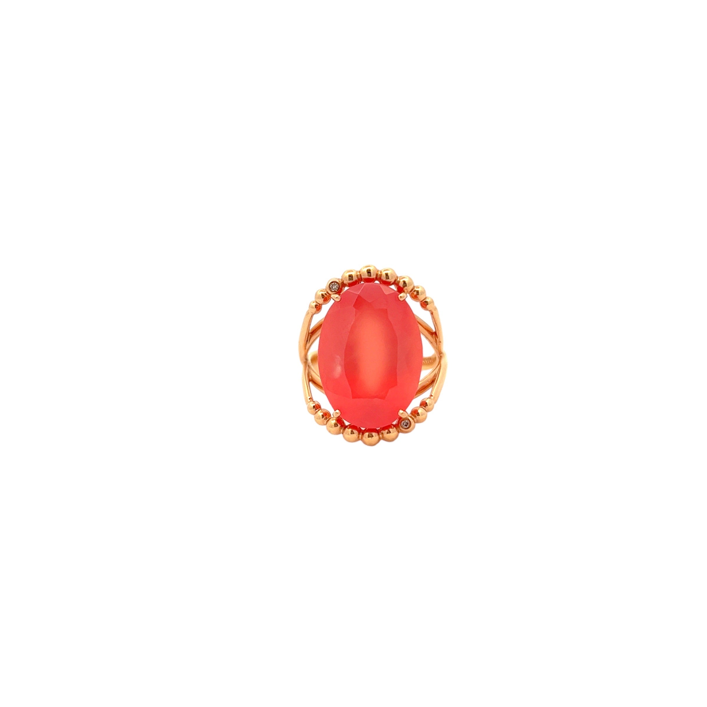 18K Rhodochrosite Ring