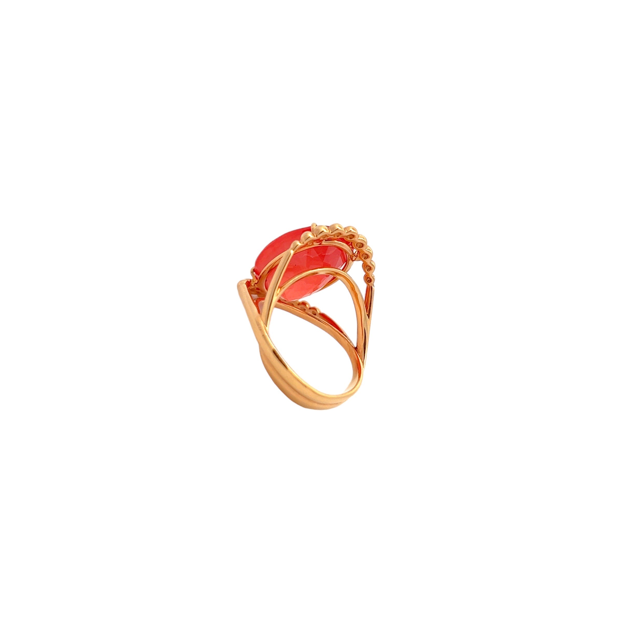 18K Rhodochrosite Ring