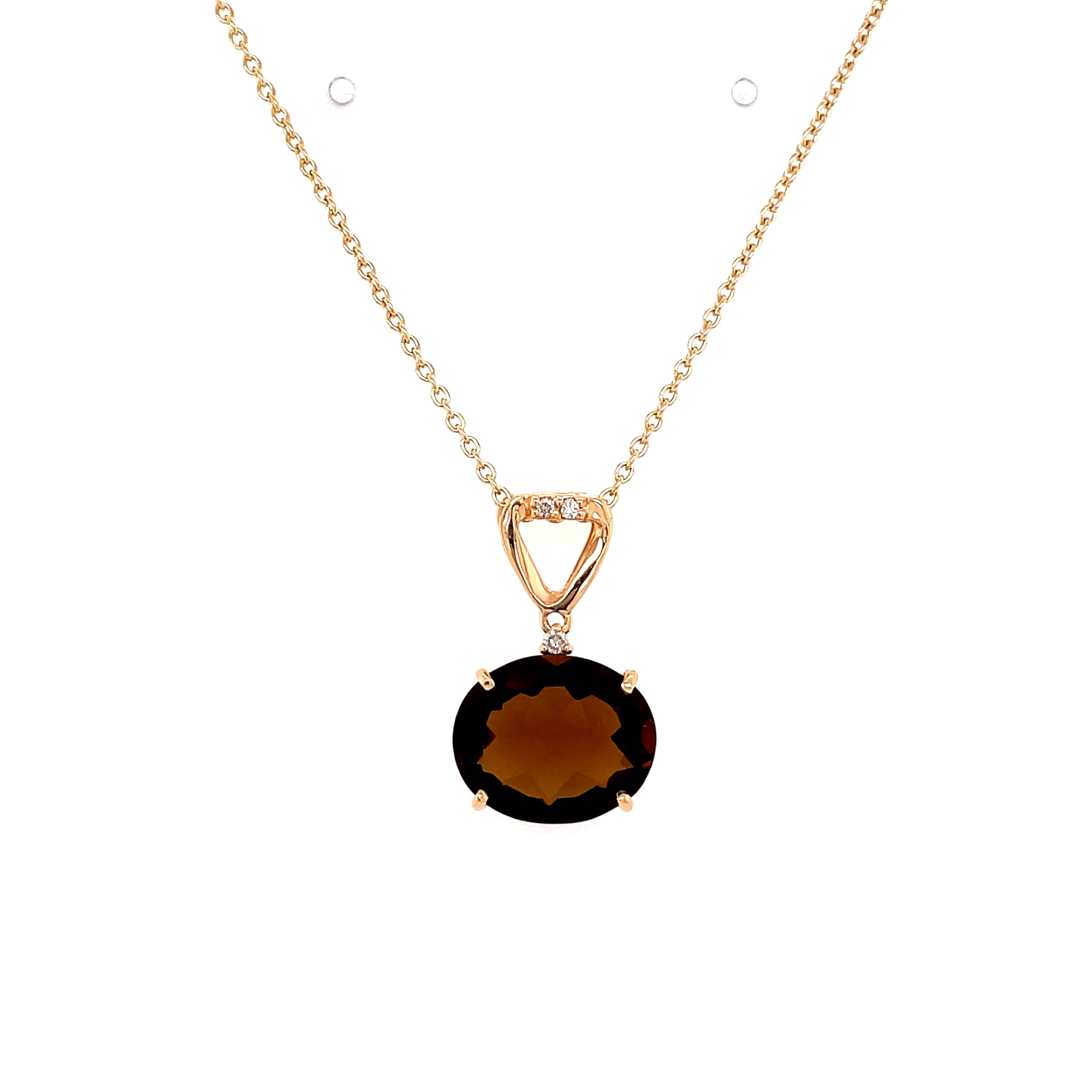 18K Whisky Citrine Pendant