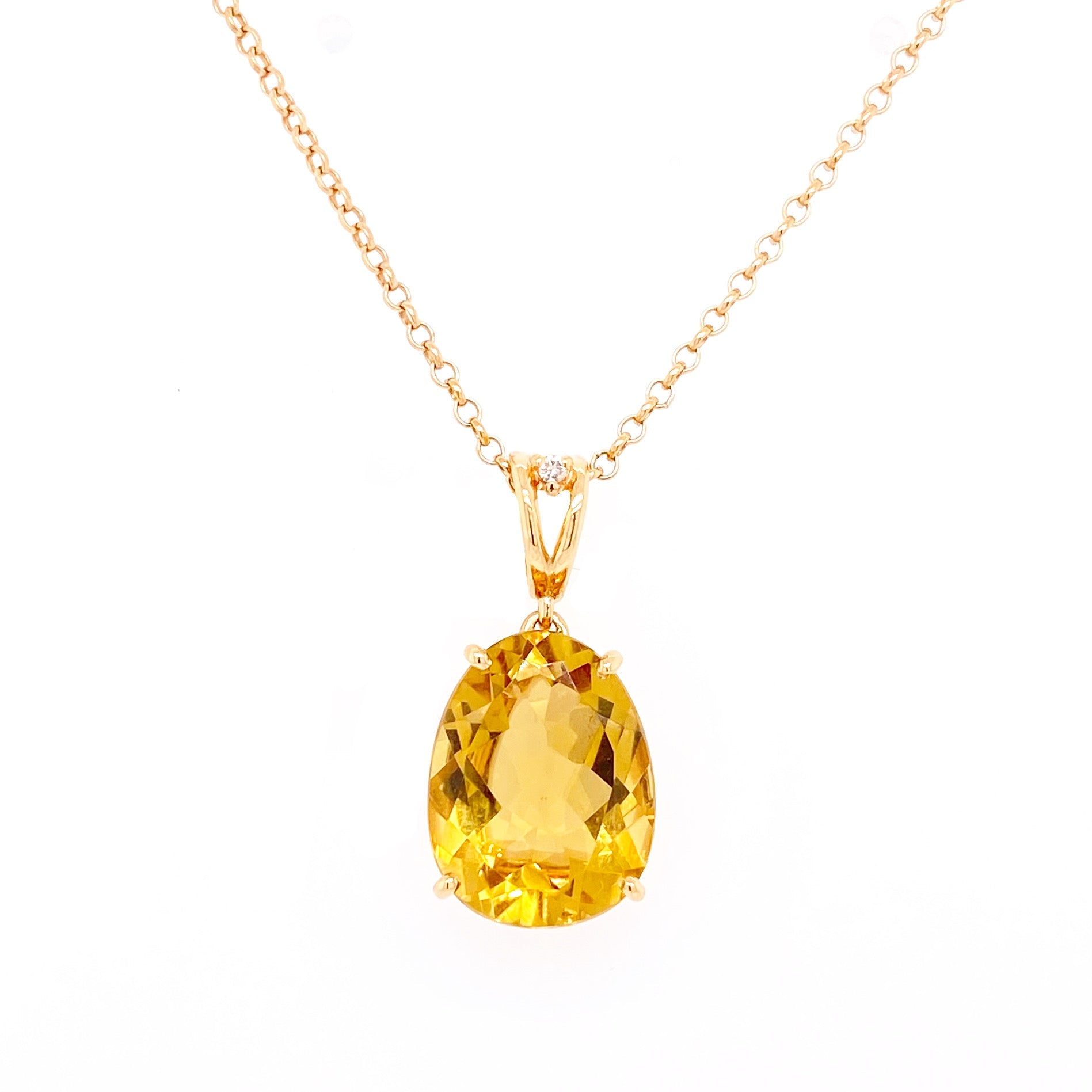 18K Citrine Pendant