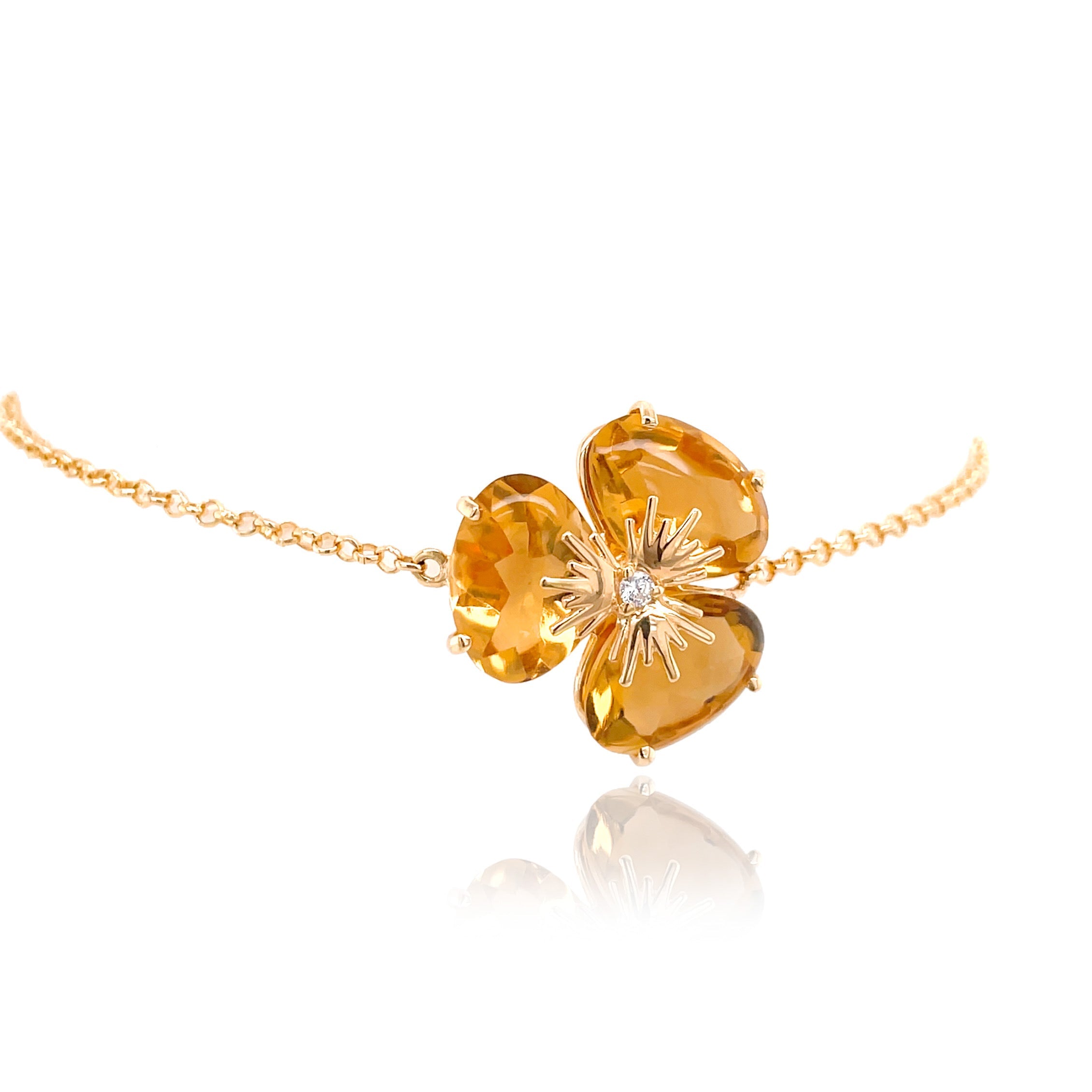 18k Pensée Bracelet - Champagne Citrine / RG (Small)