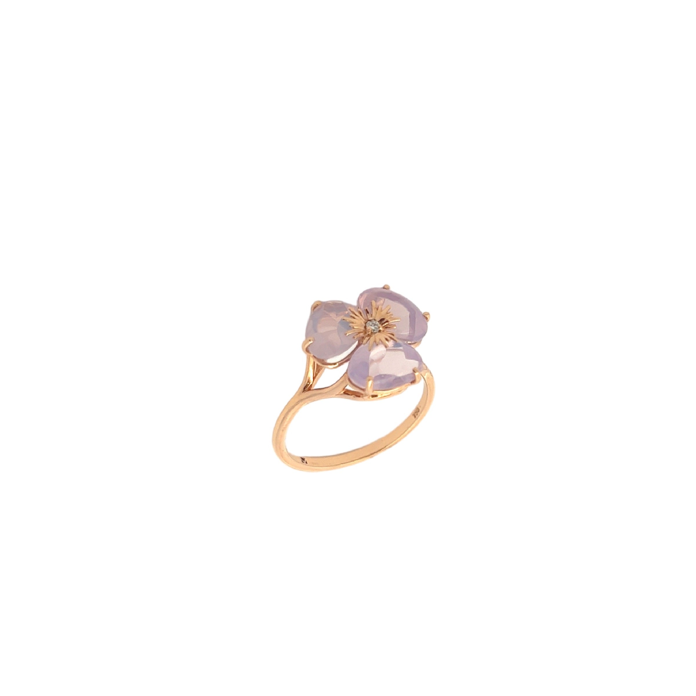 18k Pensée Ring - Lilac Opal Amethyst / RG (Small)