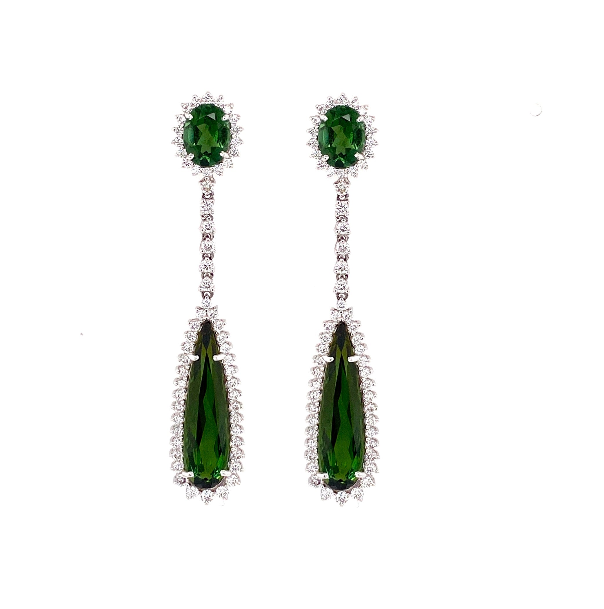 18K Green Tourmaline Earrings