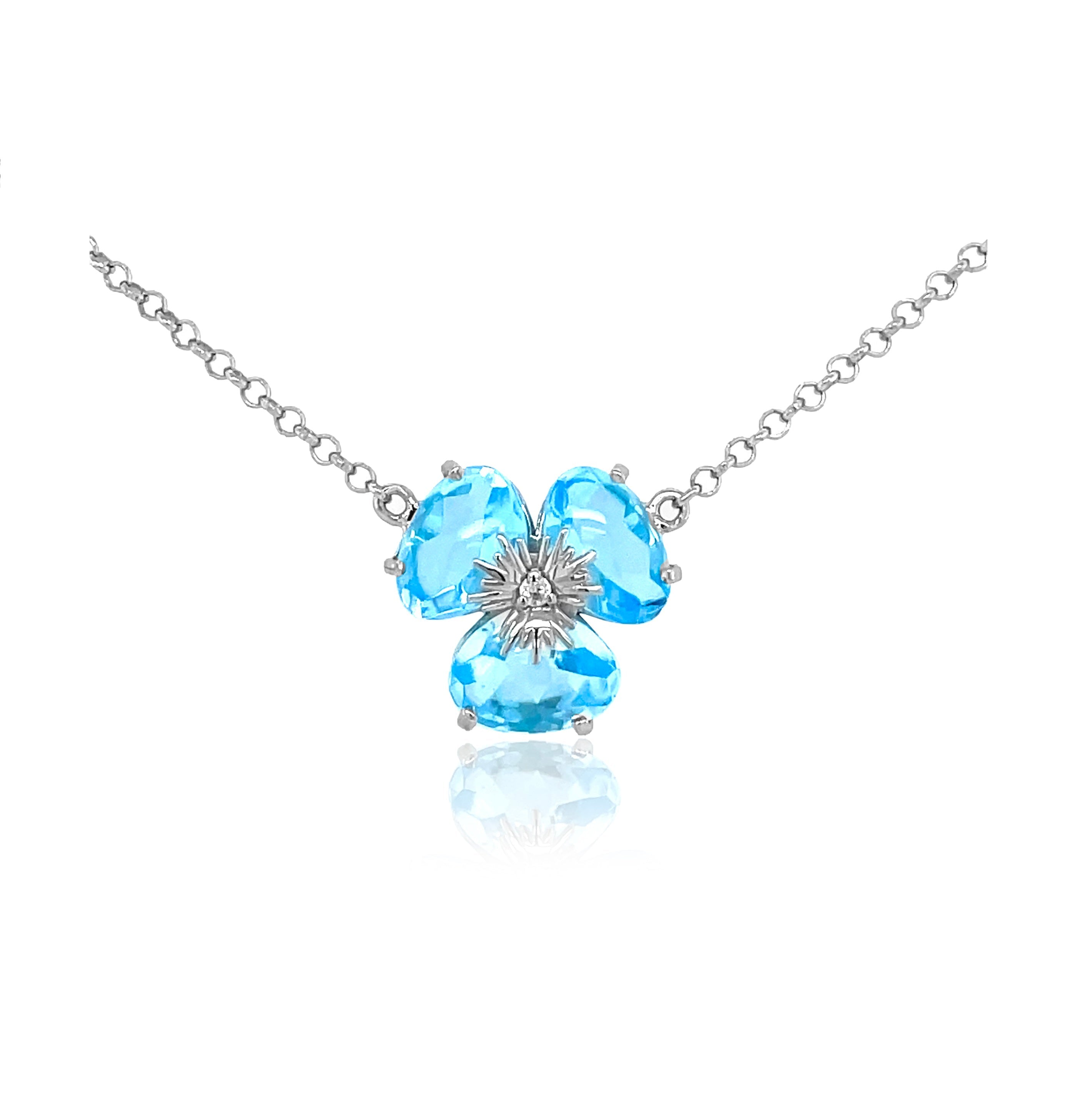 18k Pensée Bracelet - Blue Topaz / WG (Small)