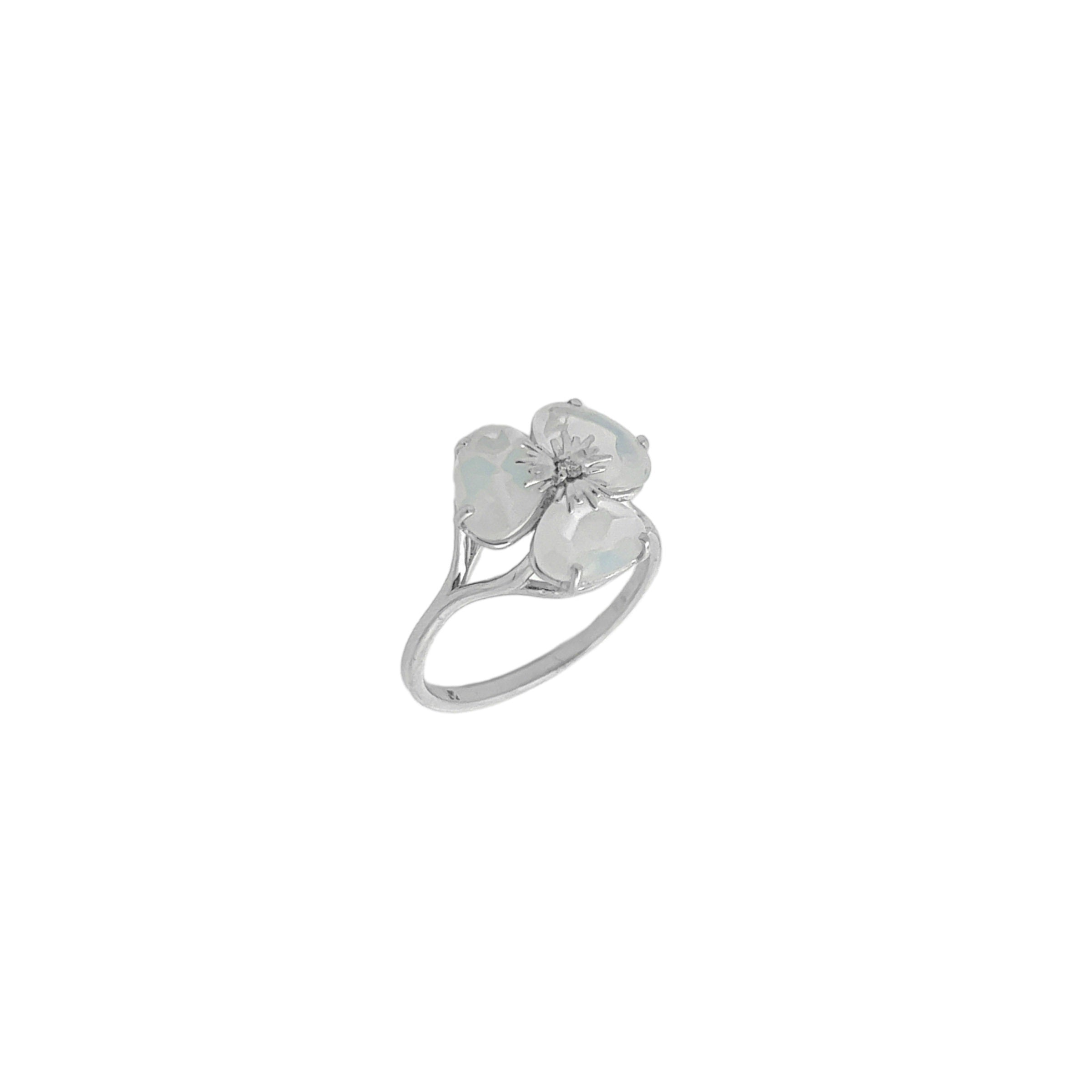 18k Pensée Ring - Opal Quartz / WG (Small)