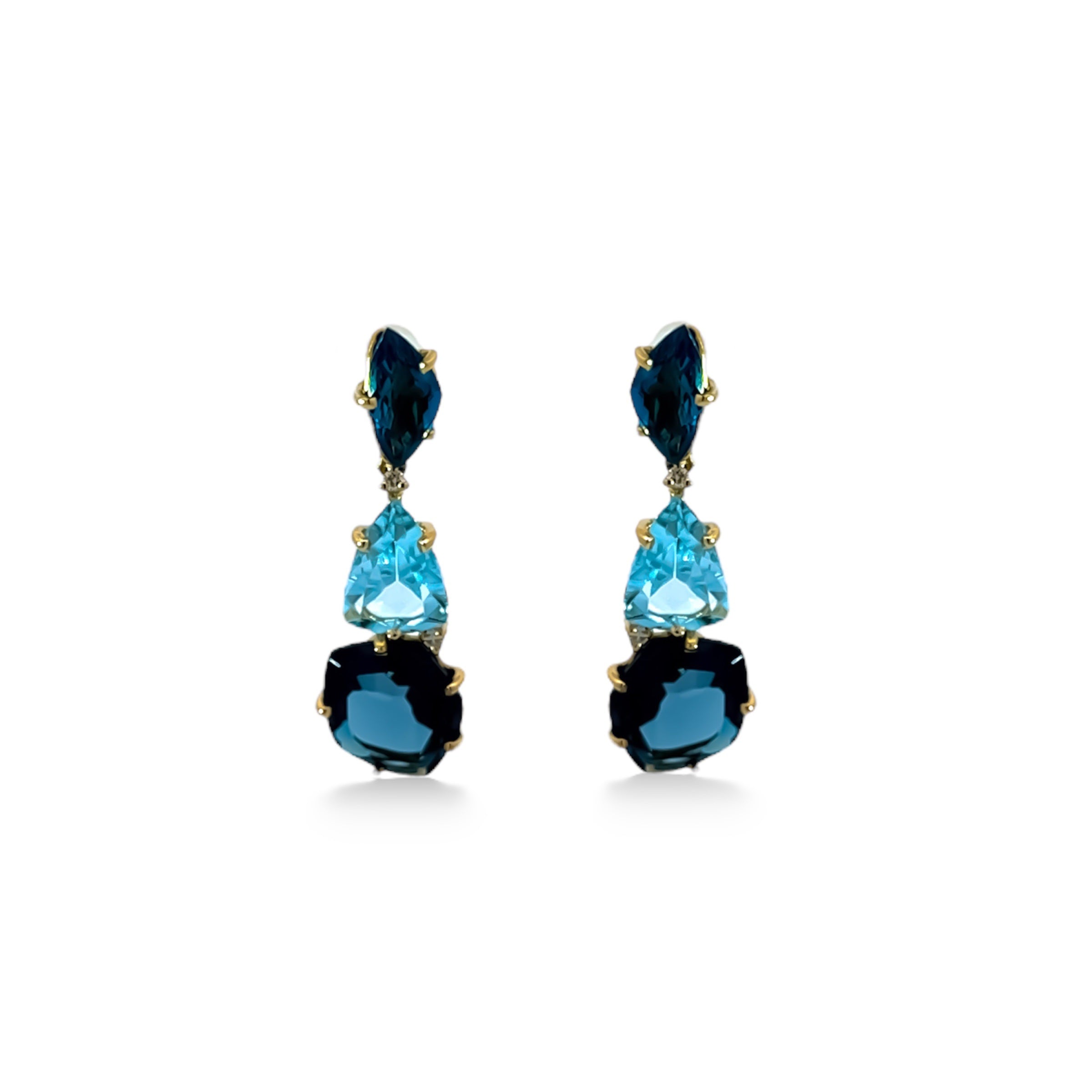 AMORFUS Earrings (1102) - London Blue Topaz, Blue Topaz / YG