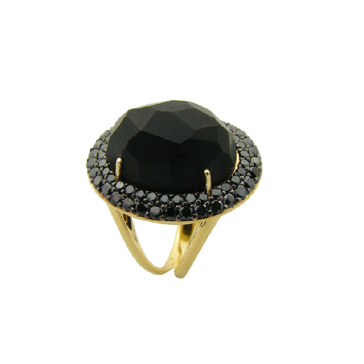 18K Black Quartz Ring