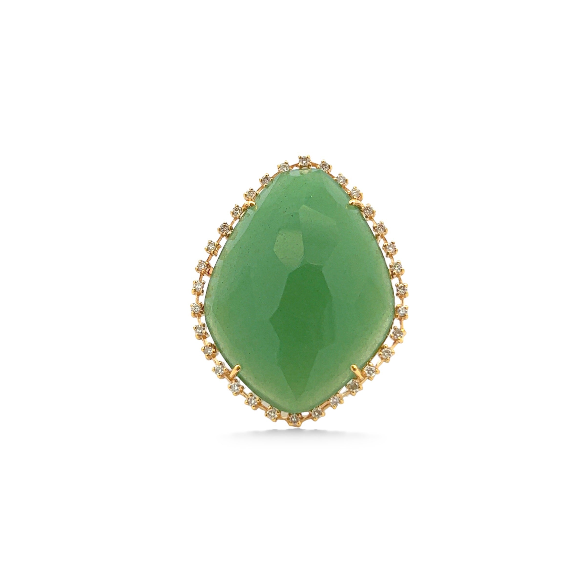 18K Green Quartz Ring