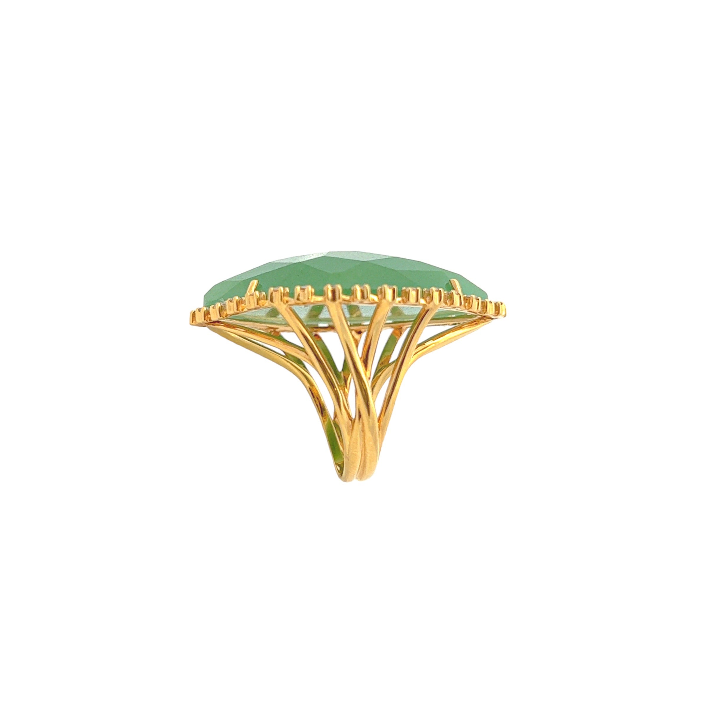 18K Green Quartz Ring