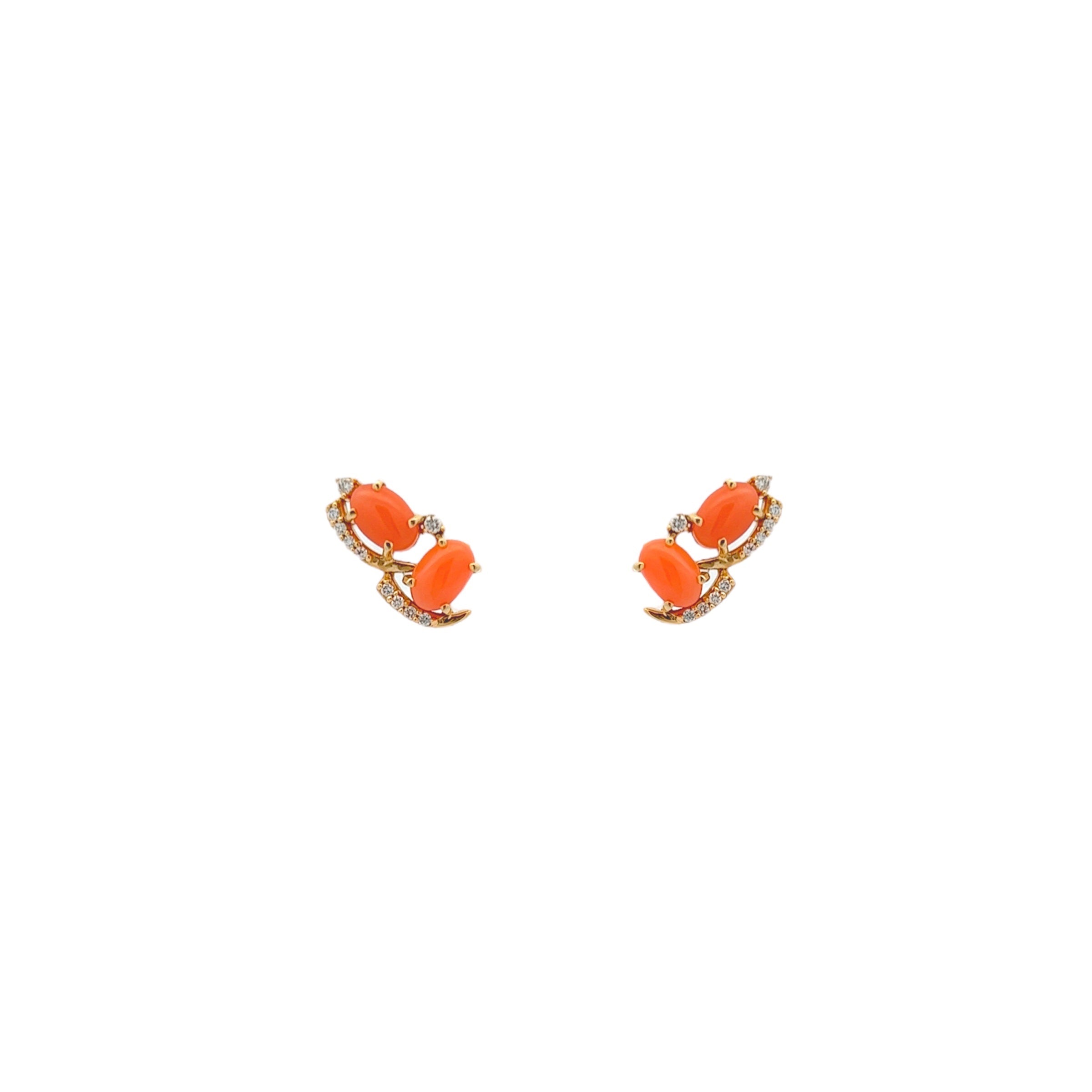 18K Rose Coral Earrings