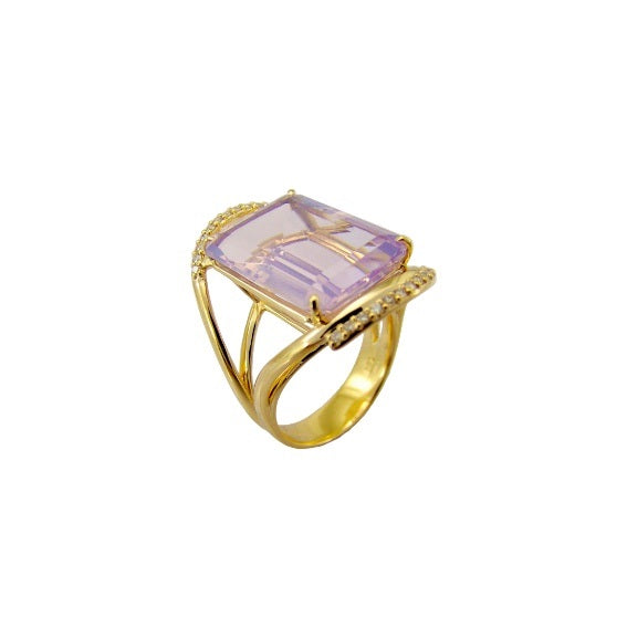 18K Lilac Opal Amethyst Ring