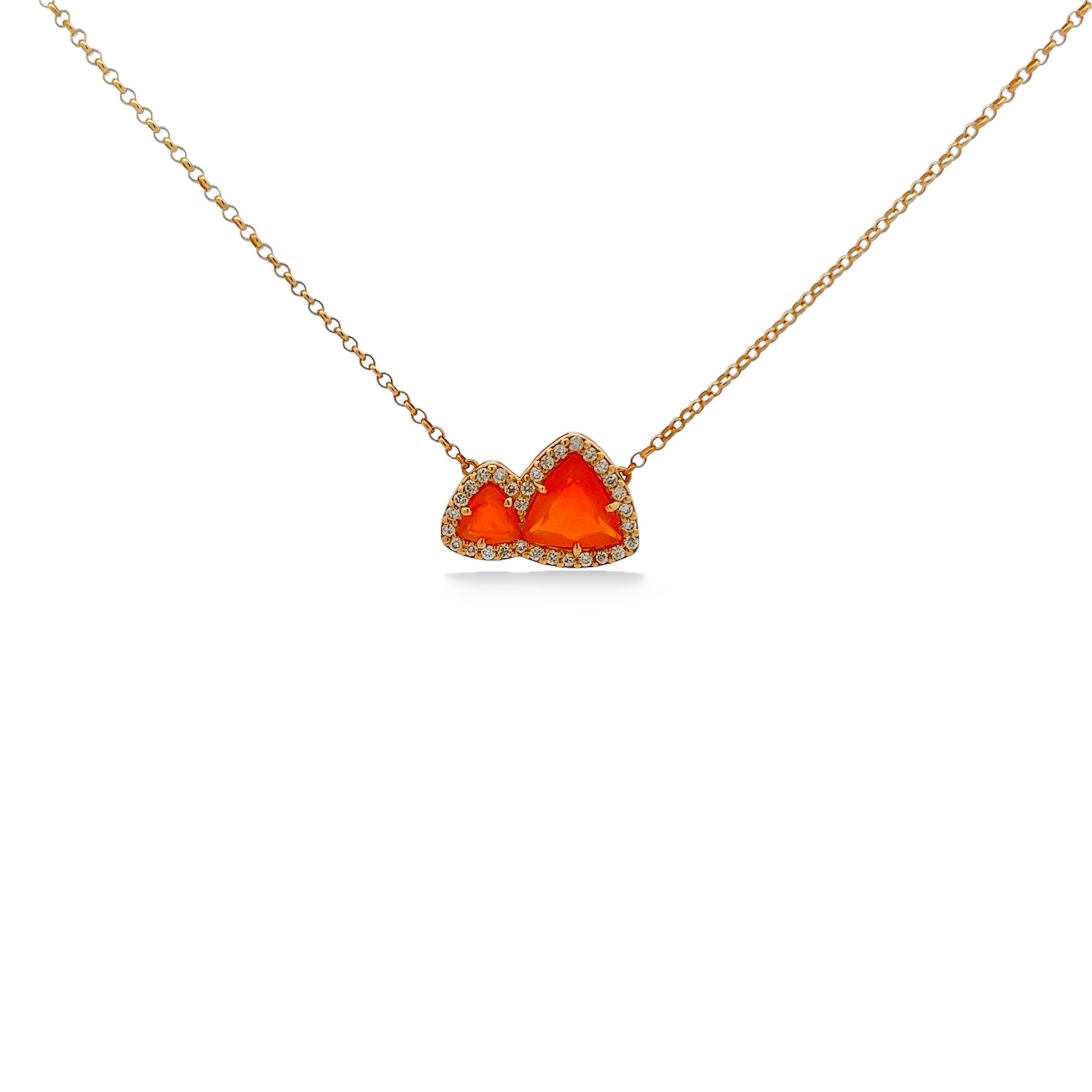 18K Orange Cornelian Necklace