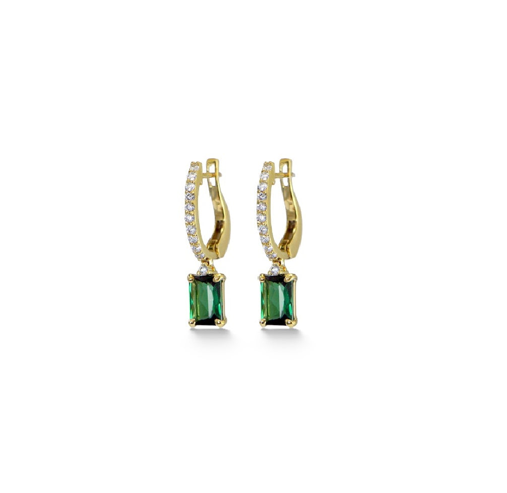 18K Green Tourmaline Earrings