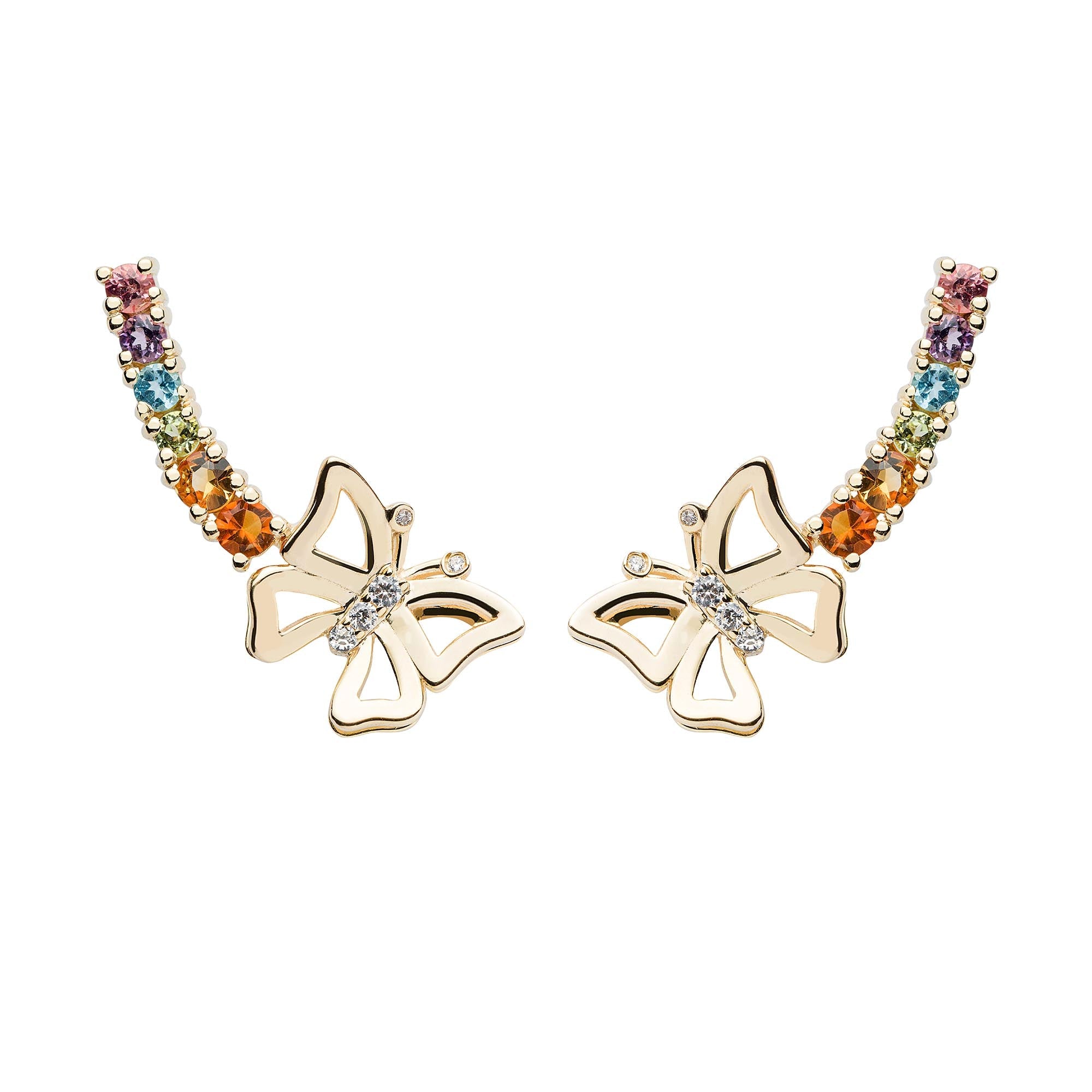 Butterfly Earrings (1327) - Mixed Colors / YG