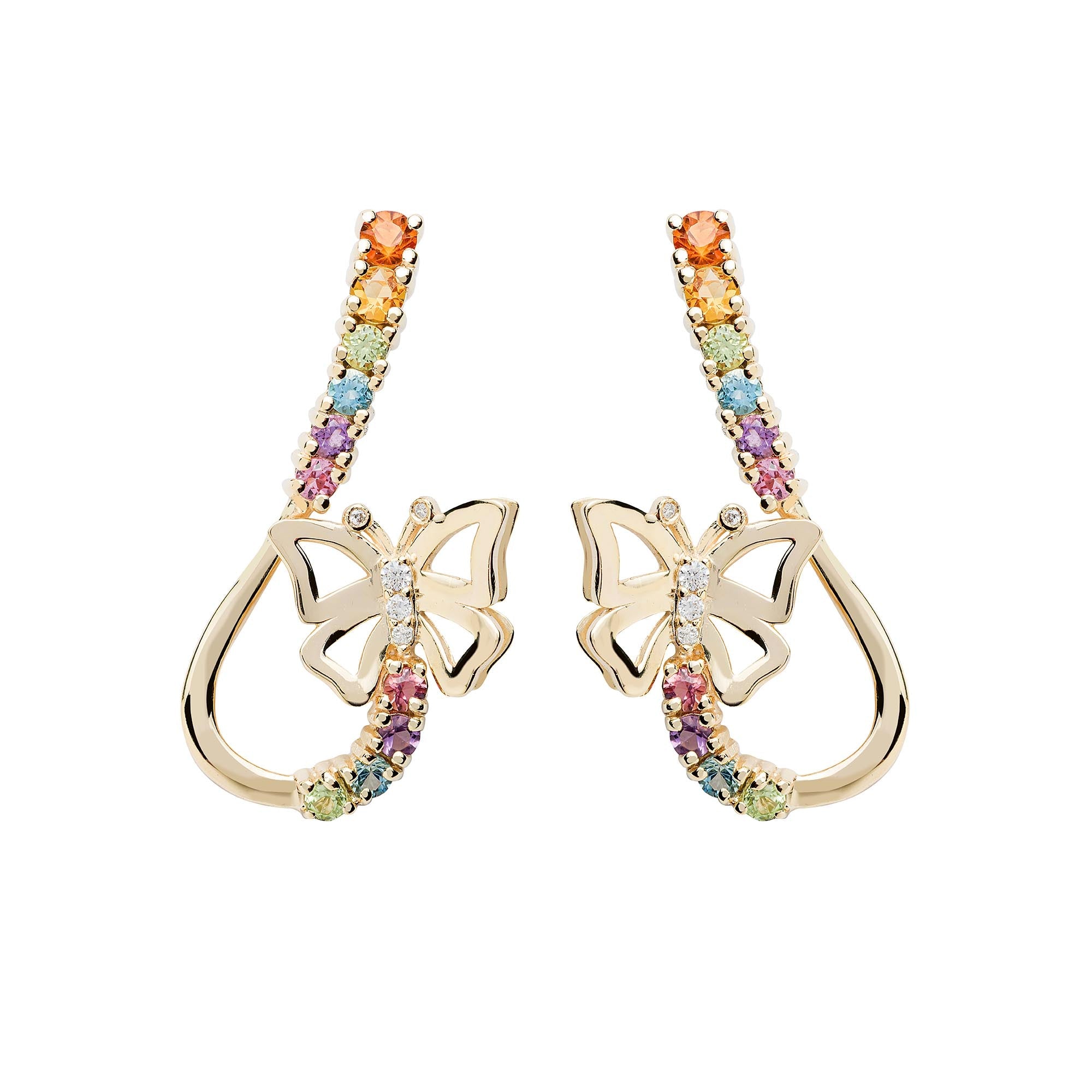 Butterfly Earrings (1327) - Mixed Colors / YG