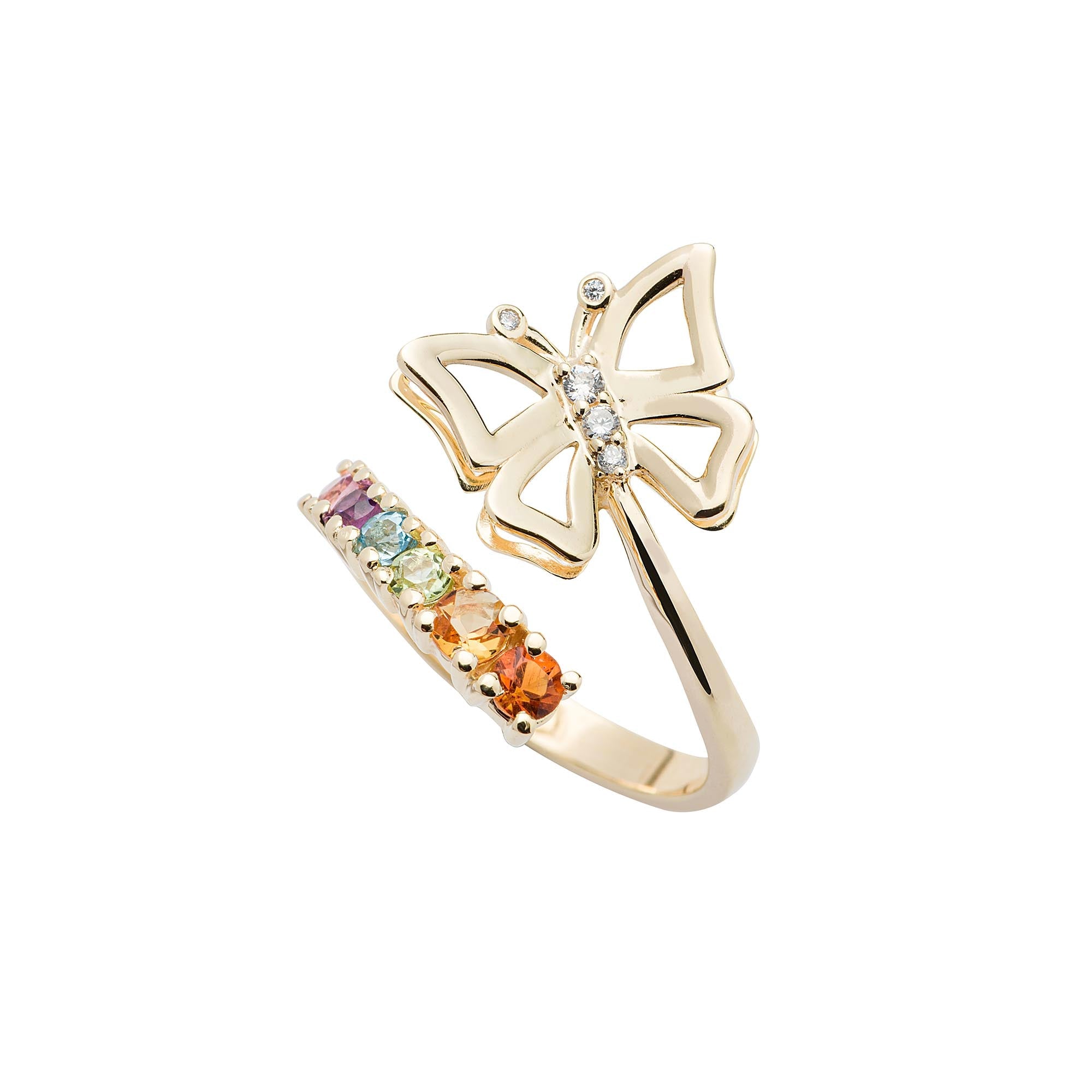 Butterfly Ring (1327) - Mixed Colors / YG