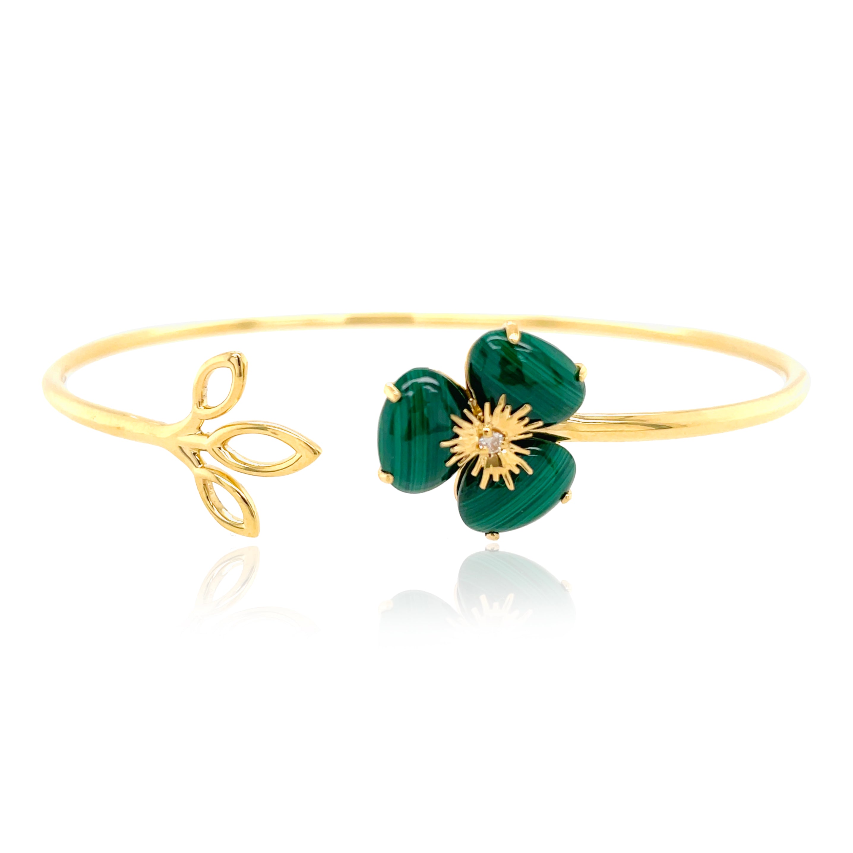 18k Pensée Bracelet - Malachite / YG