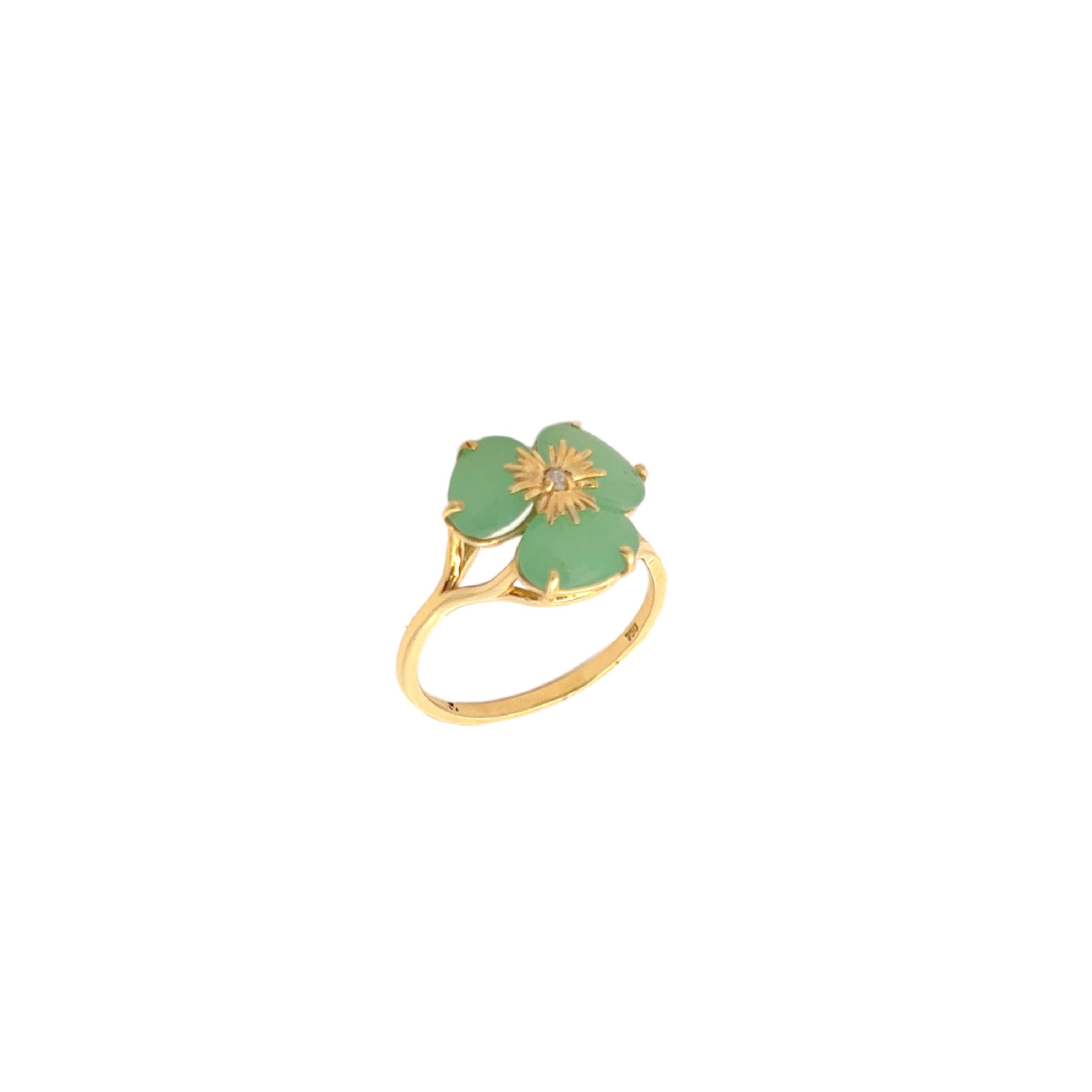 18k Pensée Ring - Mint Emerald Quartz / YG (Small)